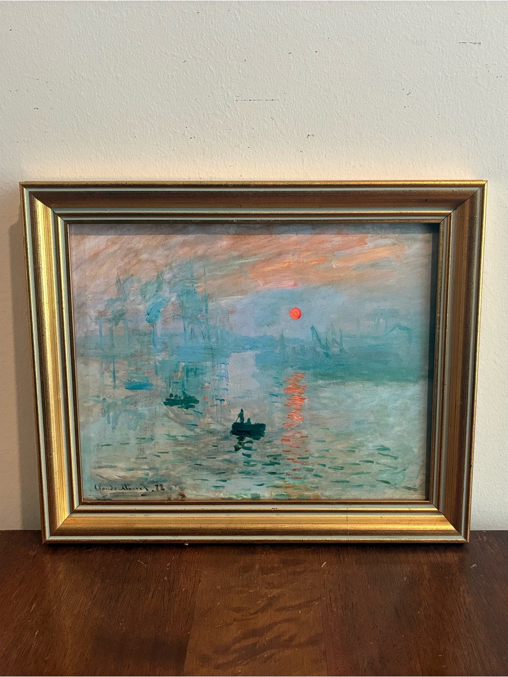 Claude Monet Impression Sunrise Gold Framed Print 12x10 Sunset Gallery Wall Art